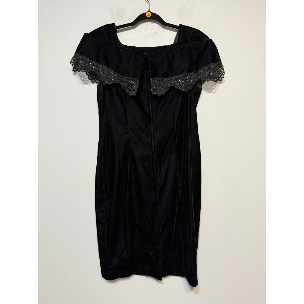 Jessica Howard Goth Coquette Velvet Dress Women 12 Whimsigoth Victorian Vampy - Picture 5 of 9